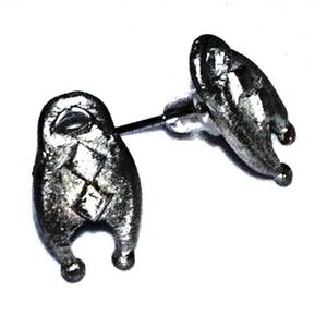 Silver Tone‎ Stud Earrings Geometric Design Modernist Minimalist Jewelry